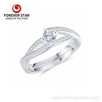 White Moissanite Diamond Wedding Ring